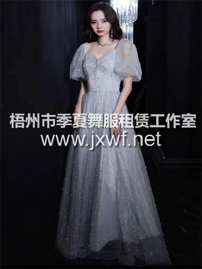 L2010灰白色法式小晚礼服裙女宴会气质名媛轻奢小众高端主持人高级感仙气长款生日会成人礼晚宴