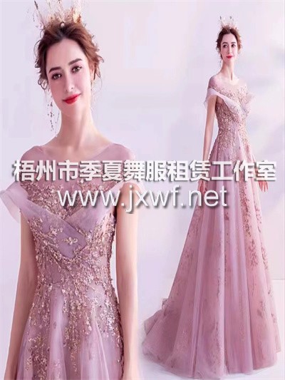 L2006粉色公主新娘敬酒服宴会年会订婚婚纱晚礼服生日会成人主持人晚宴