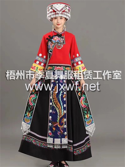 M2001红色上衣黑色裙子刺绣贵州瑶族苗族侗族少数民族土家族服