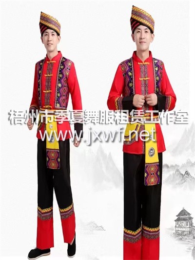 M1007少数民族服装男士演出服彝族白族土家族苗族瑶族侗族广西壮族服饰M1007