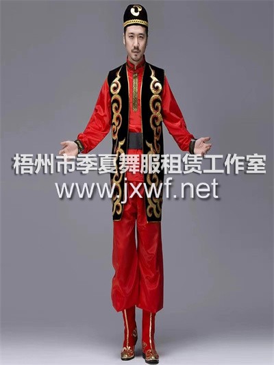 M1010新疆维吾尔族服装男成人哈萨克舞蹈演出服民族服装少数民族演出服M1010