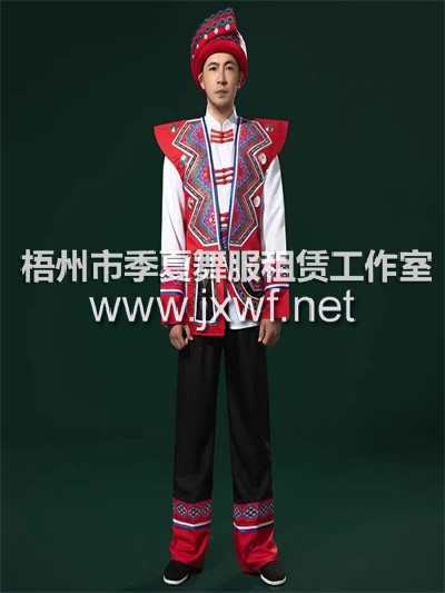 M1012少数民族服装男士演出服彝族白族土家族苗族瑶族侗族广西壮族服饰M1012