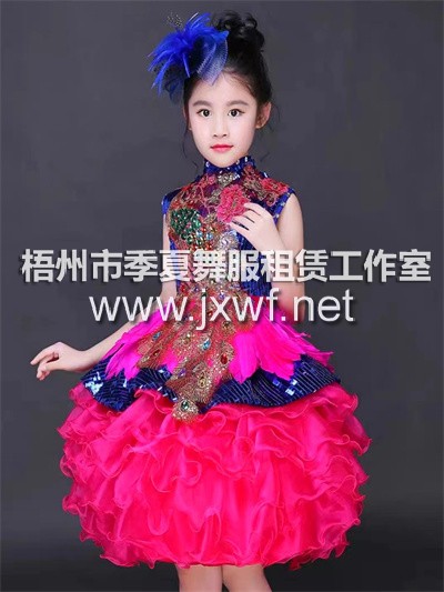 RT025儿童主持人晚礼服模特走秀演出服女孩表演服女童公主蓬蓬裙RT025