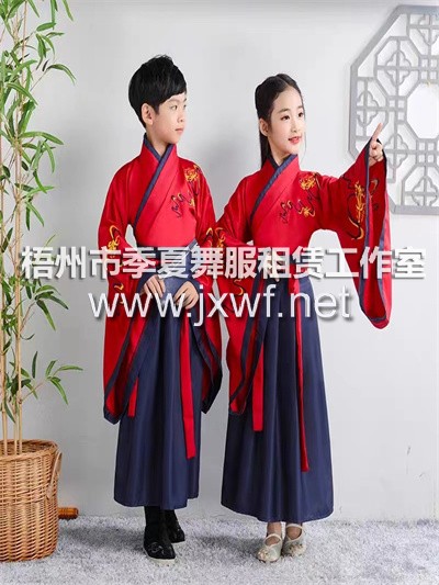 RT027儿童古装汉服表演服国学服装男女书童开笔礼秋学生三字经演出服RT027