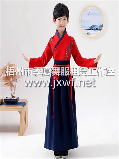 RT030儿童古装汉服表演服国学服装男女书童开笔礼秋学生三字经演出服RT030